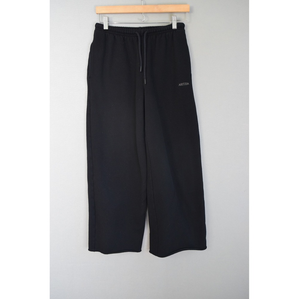 Aritzia Tna Sweatfleece Mega Fit Pants XS Black Wide Leg Cozy Fleece Women